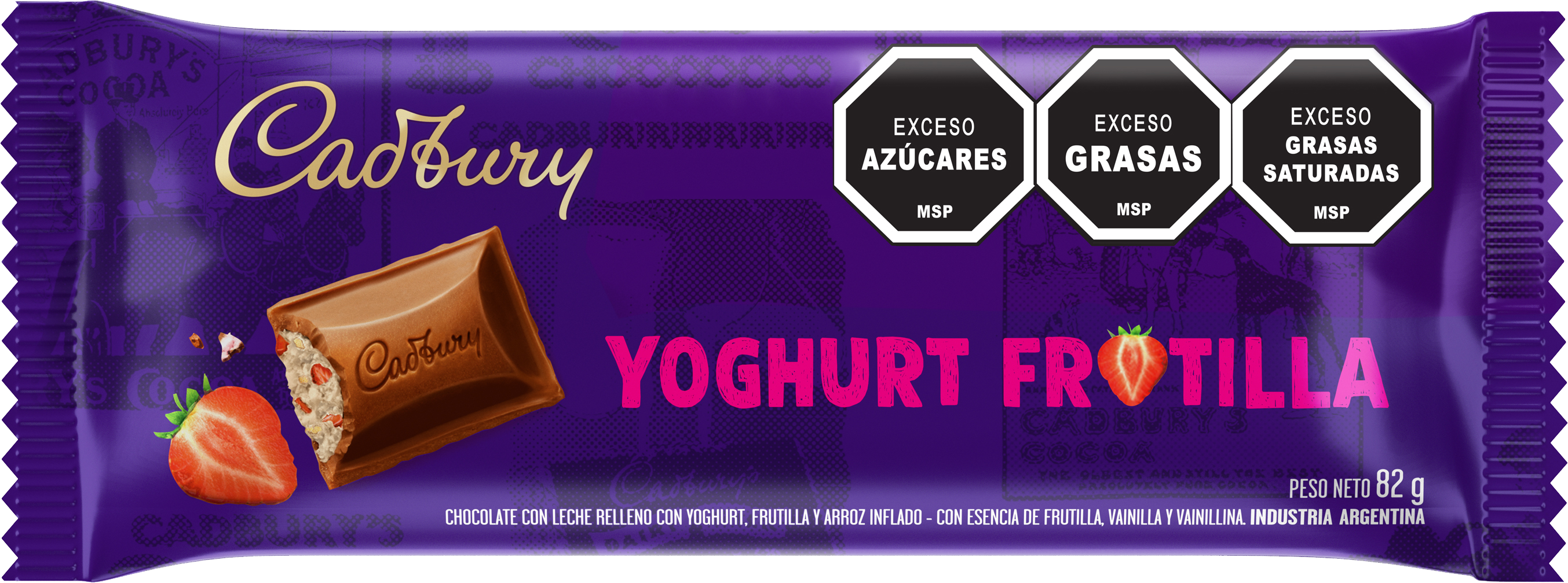 Cadbury Yoghurt Frutilla 82g - Nerilan Uruguay
